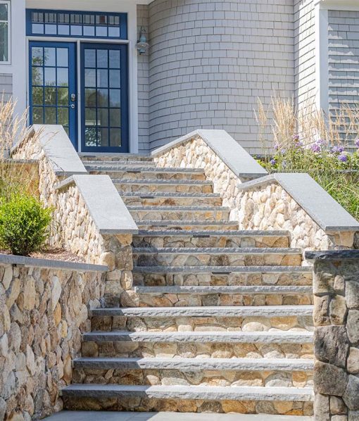 stone veneer home entrance