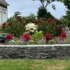 natural stone wall in front yard