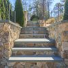 outdoor stone stairs with wallstone