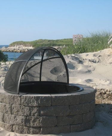 fire pit with spark screen Dennis Beach Cape Cod MA
