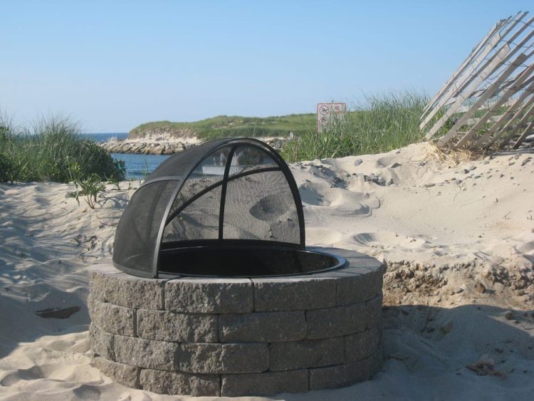 fire pit with spark screen Dennis Beach Cape Cod MA