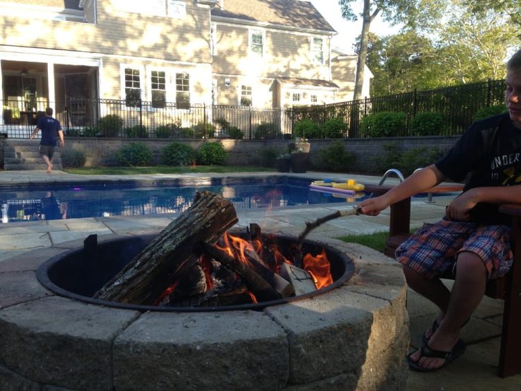 stone fire pit kit wood burning pool barnstable ma