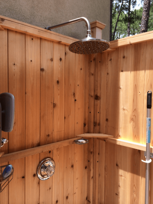 Free standing Cedar Outdoor Showers | StonewoodProducts.com