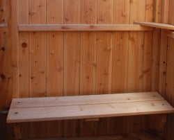 outdoor shower bench