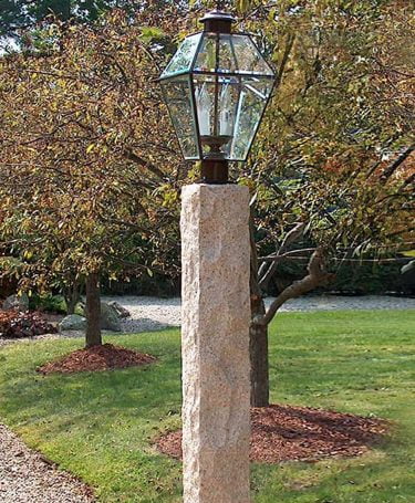 Antique granite lamp post