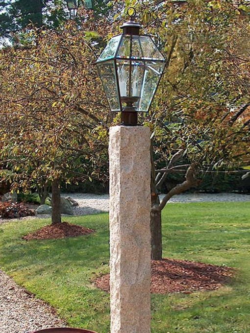 Antique granite lamp post
