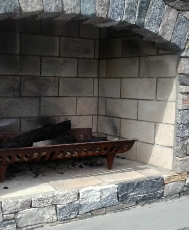 White Fire Brick in Fireplace