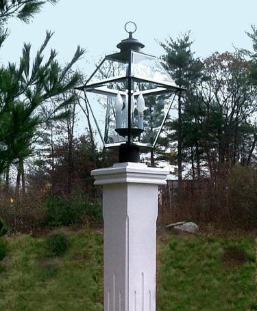 white cedar lamp post