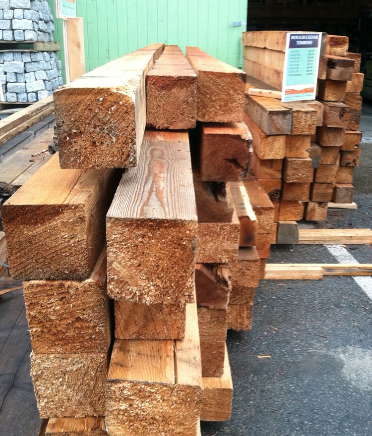 Cedar Landscape Timbers & Ties - 5 stock cedar landscape timbers - Cedar Landscape Timbers & Ties - 5