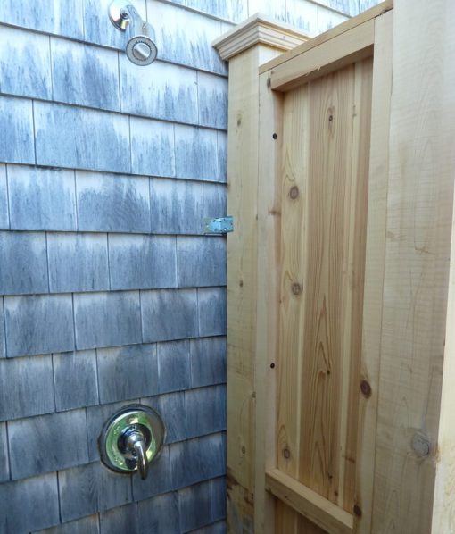 cedar post on shower
