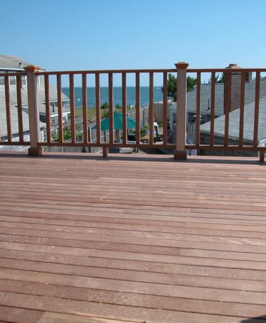 mahogany decking with rail