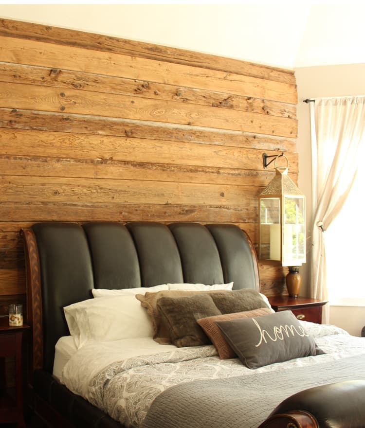 mushroom wood on bedroom wall
