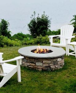 Round Gas Firepit Complete Ledgestone
