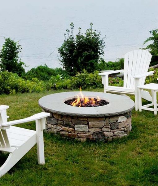 Round Gas Firepit Complete Ledgestone