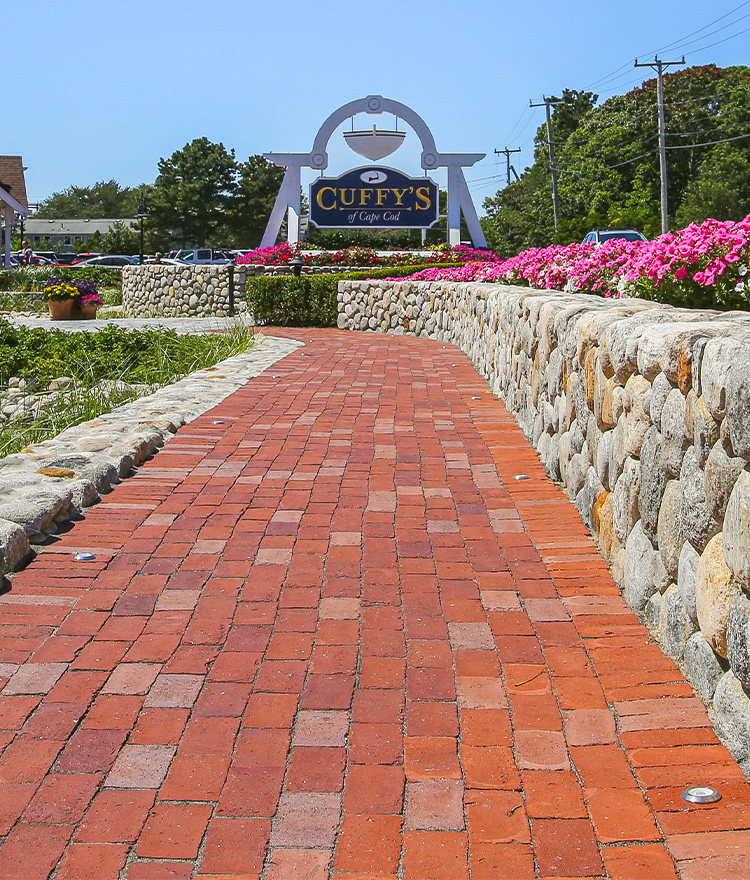 Boston city hall brick paver walkway at commercial property