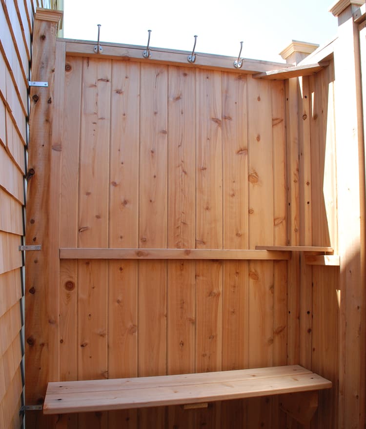 Deluxe Outdoor Cedar Shower Kit