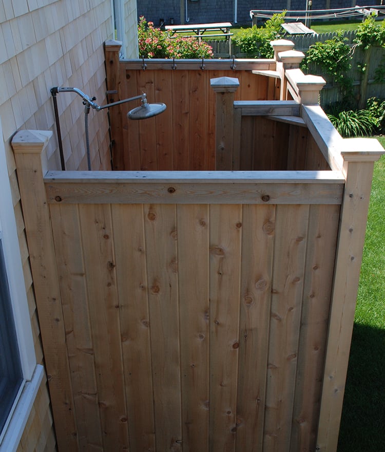 Deluxe Outdoor Cedar Shower Kit