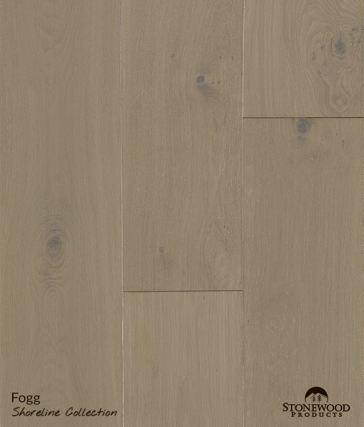 Wide Plank Engineered Hardwood Flooring, Structured Fogg by Sawyer Mason