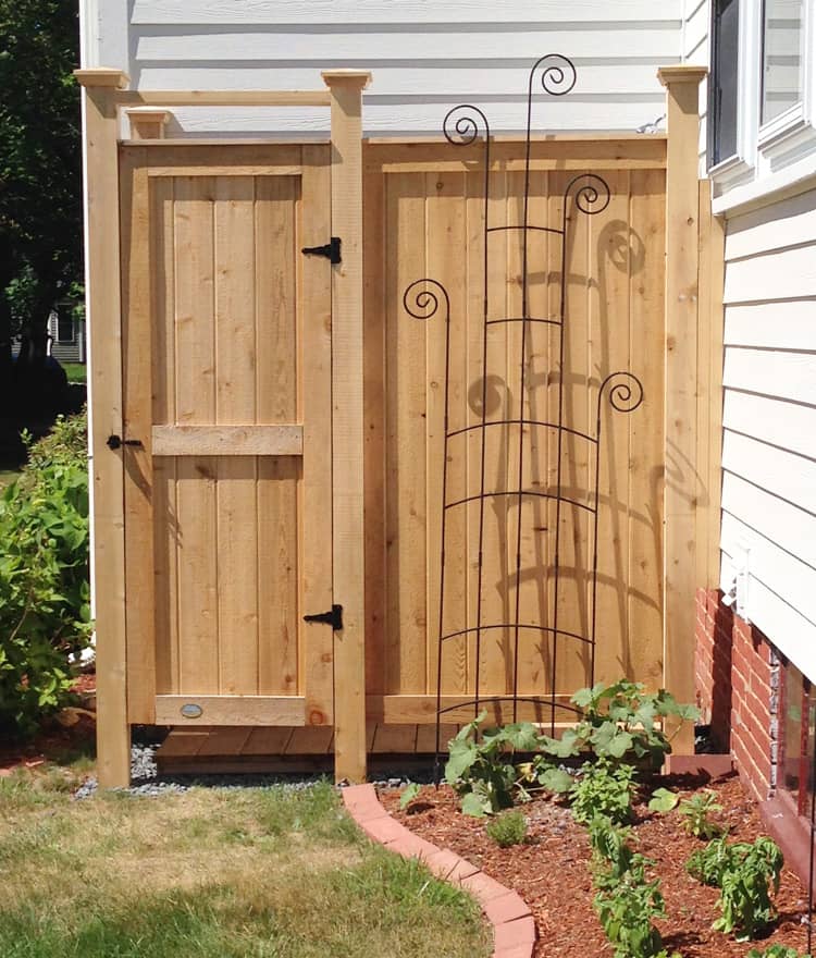 Outdoor Shower Kit Cedar Shower Enclosure Designs Ideas Kits 