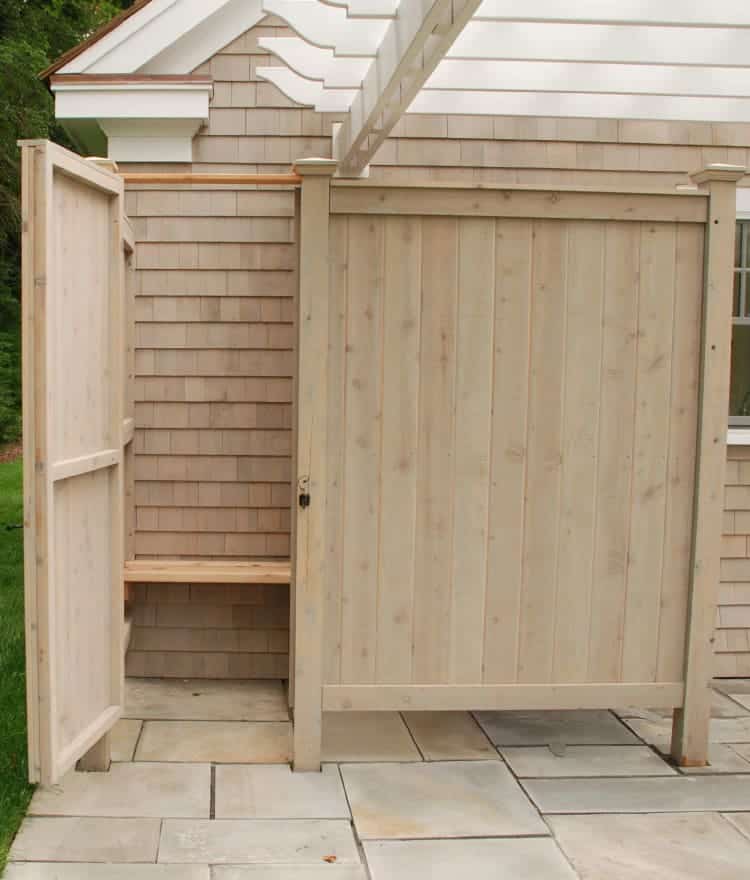 Outdoor Shower Kit Cedar Shower Enclosure Designs Ideas Kits 