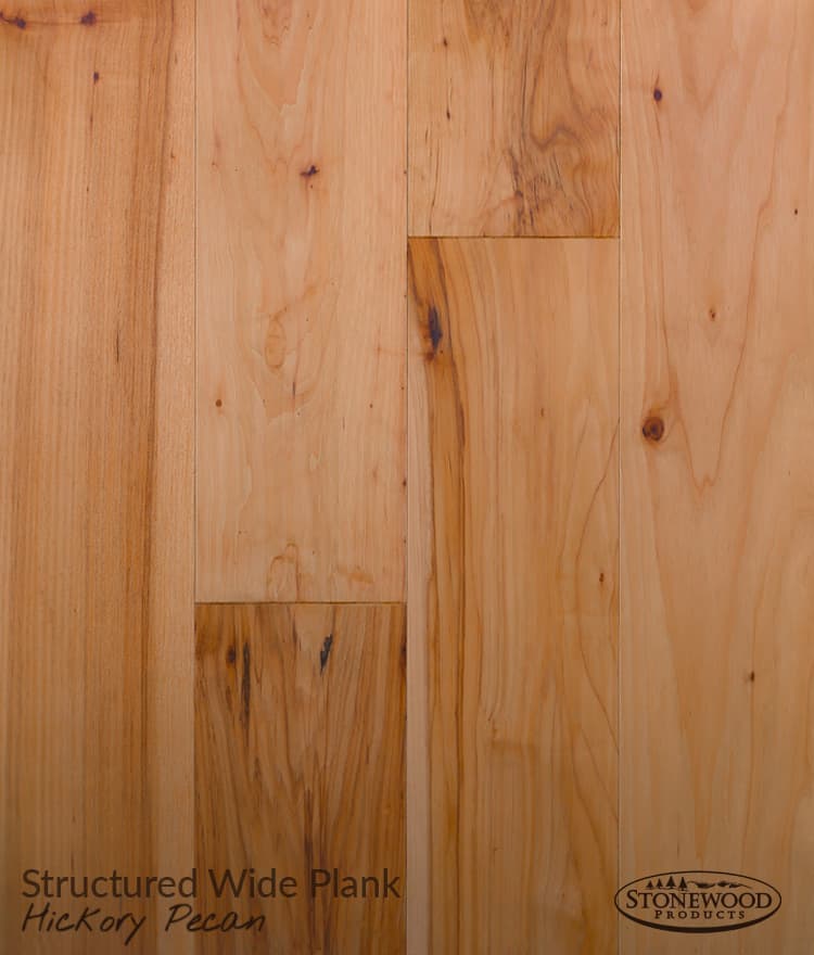 Engineered Wide Plank Flooring, Structured Hickory Pecan