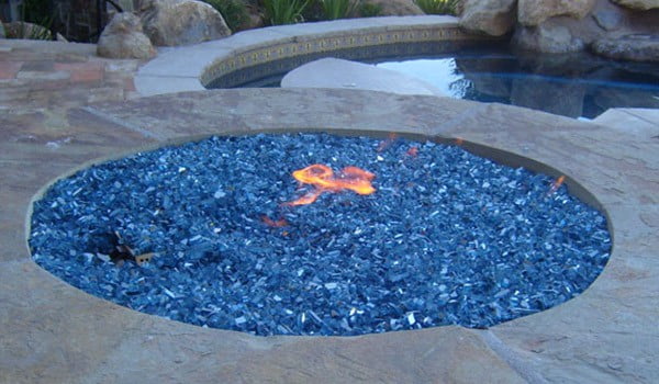 fire glass blue