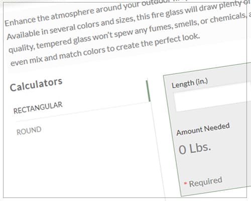 fire glass calculator
