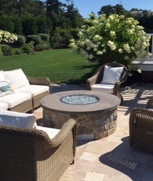 fire pit with clear fire glass