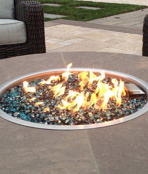 Blue Fire Glass For Outdoor Fire Pits Reflective