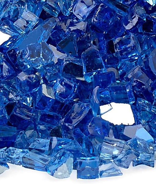 reflective fire glass cobalt blue sample