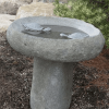 Stone Bird Bath with Two Turtles