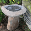 Unique Bird Bath - Natural Stone with Two Fish