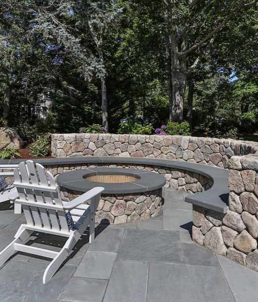 stone veneer fire pit