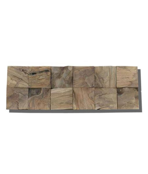 Teak Root Natural Cube Textured Wall Panels