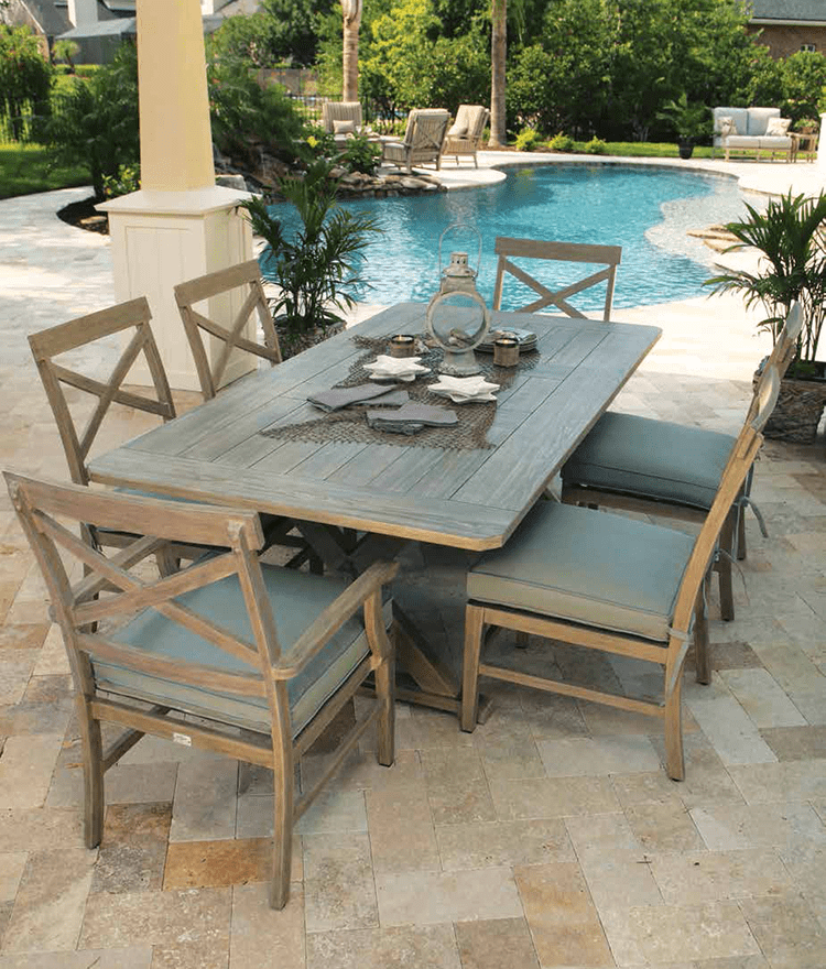 Portofino Weathered Rectangular Dining Table StonewoodProducts