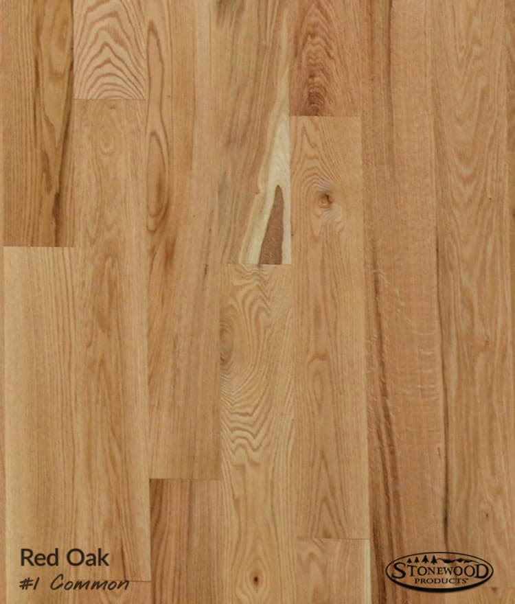 Unfinished Red Oak Flooring - #1 Common | StonewoodProducts.com