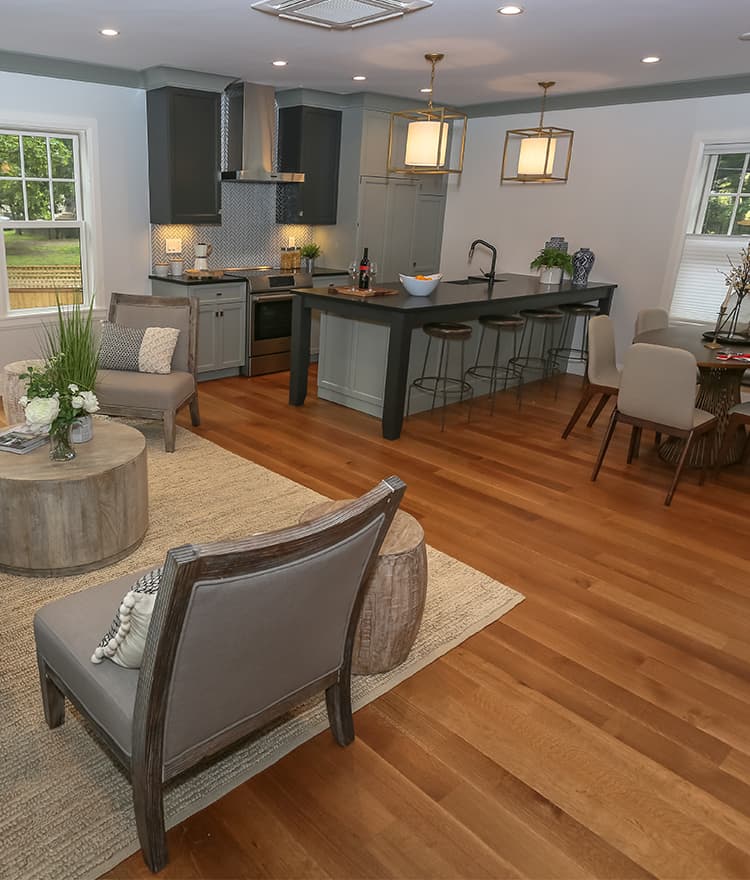 White Oak Flooring Open Concept Kitchen