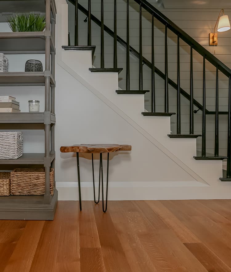 White Oak Flooring Staircase with Shiplap