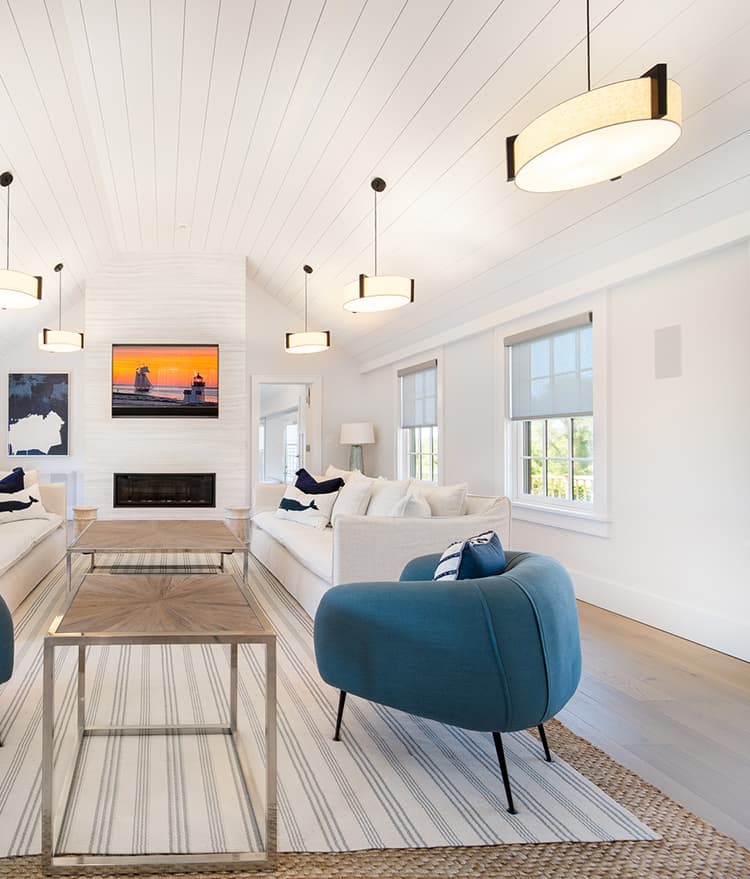 Sawyer Mason Structured Fogg Wide Plank Floors with Shiplap Ceilings