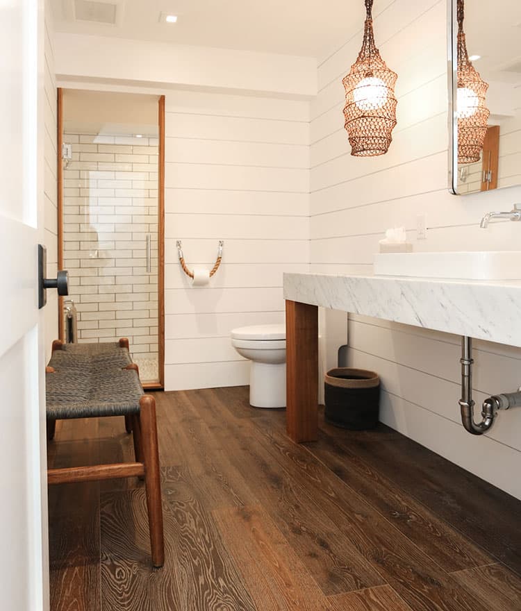 Cozy cottage with Sawyer Mason Esplanade with Shiplap bathroom