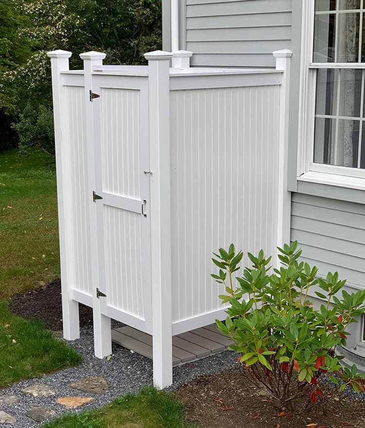 Freestanding Outdoor Shower - Cape Cod Shower Kit Standard PVC 