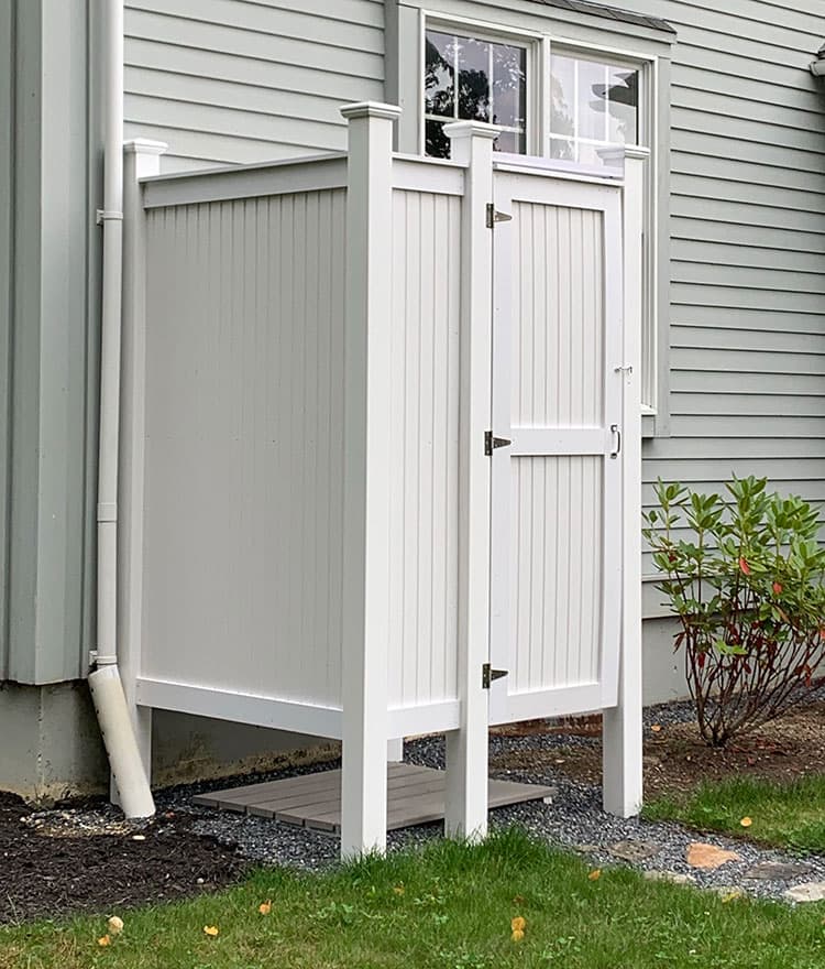 Freestanding Outdoor Shower - Cape Cod Shower Kit Standard PVC 