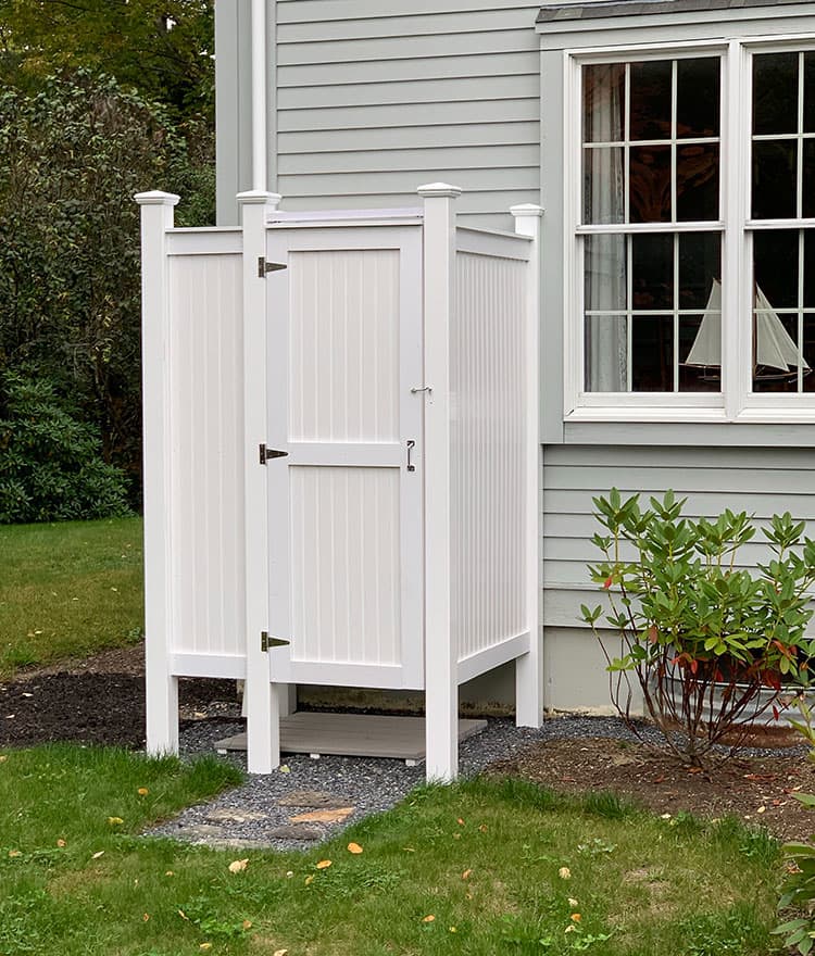Freestanding Outdoor Shower - Cape Cod Shower Kit Standard PVC 
