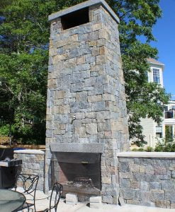 Outdoor Stone Fireplace