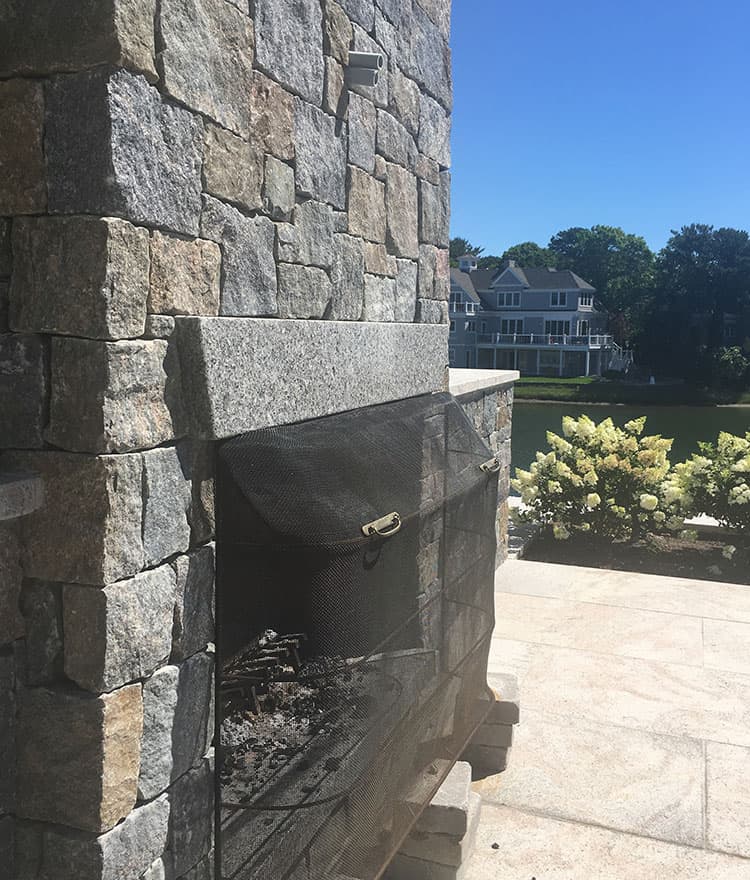 Outdoor Stone Fireplace