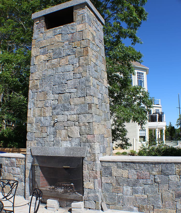 Outdoor Stone Fireplace