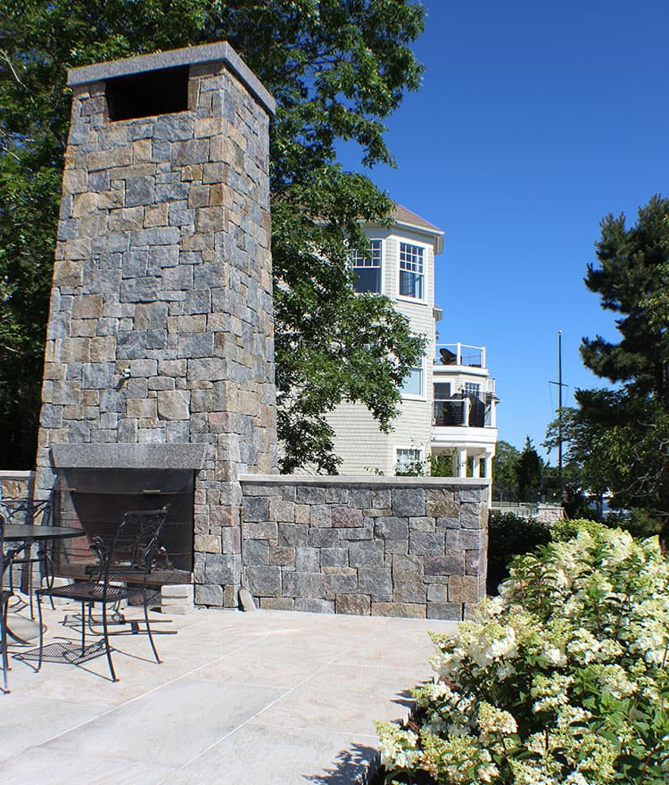 Outdoor Stone Fireplace
