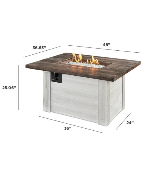 the alcott table measures 36.6 by 48 by 25
