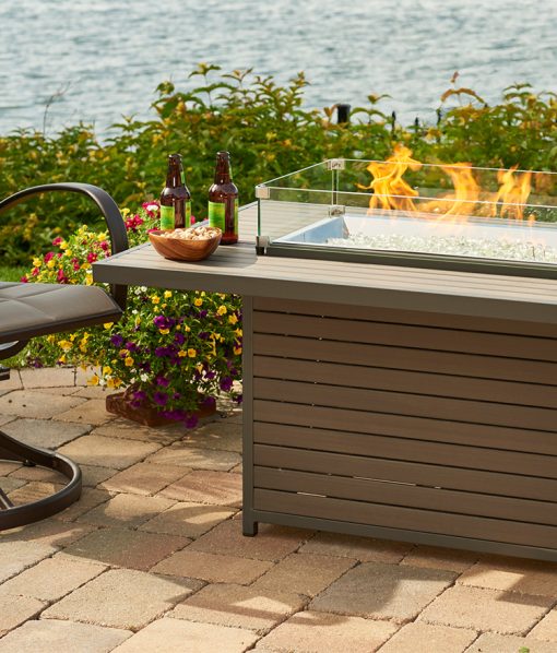lit composite decking fire pit