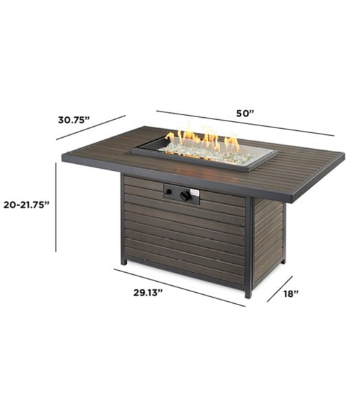 the brooks fire pit measures 44 by 30 by 23
